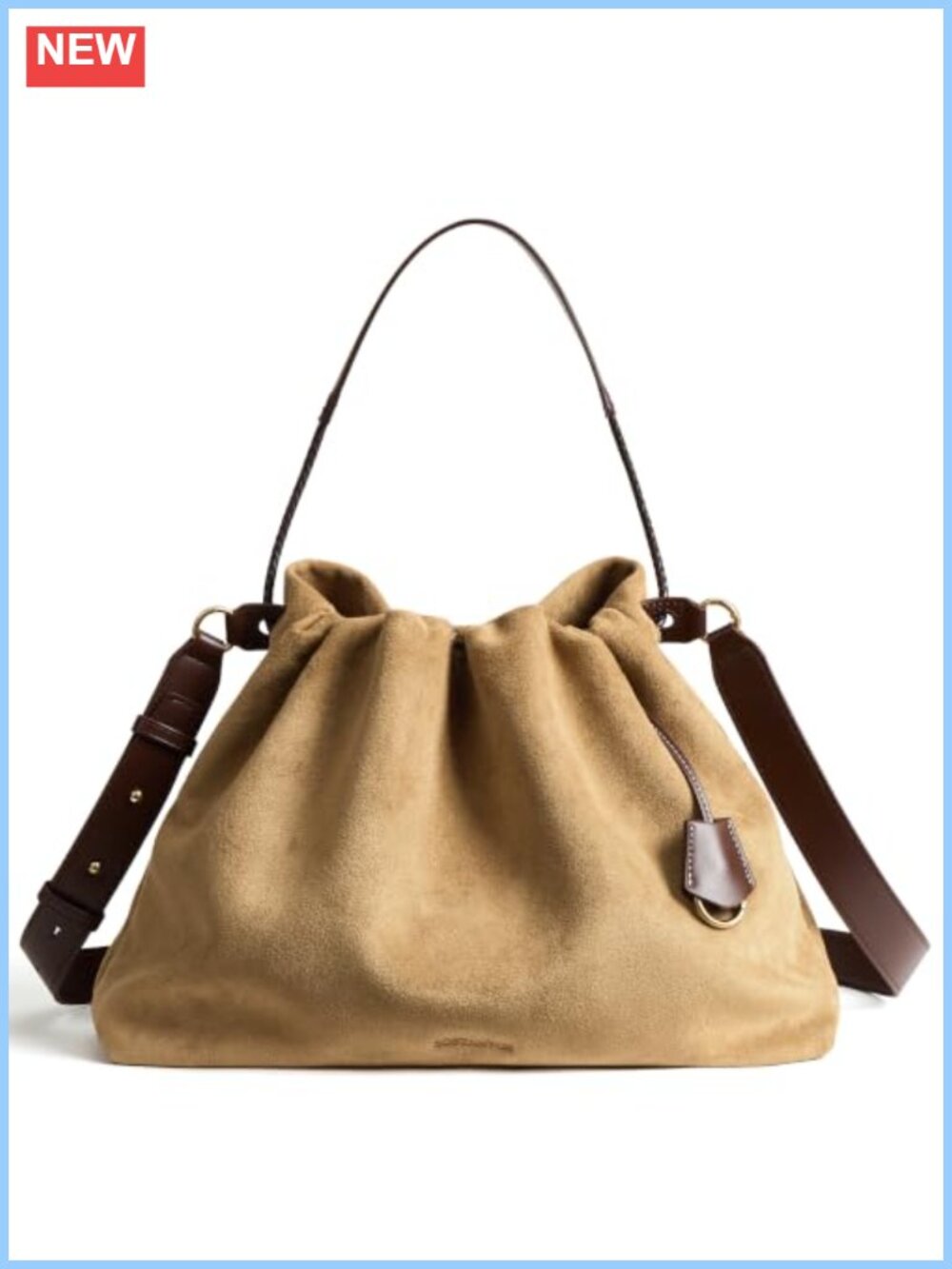 Slouchy Hobo Bag Drawstring Crossbody Shoulder Purse for Women